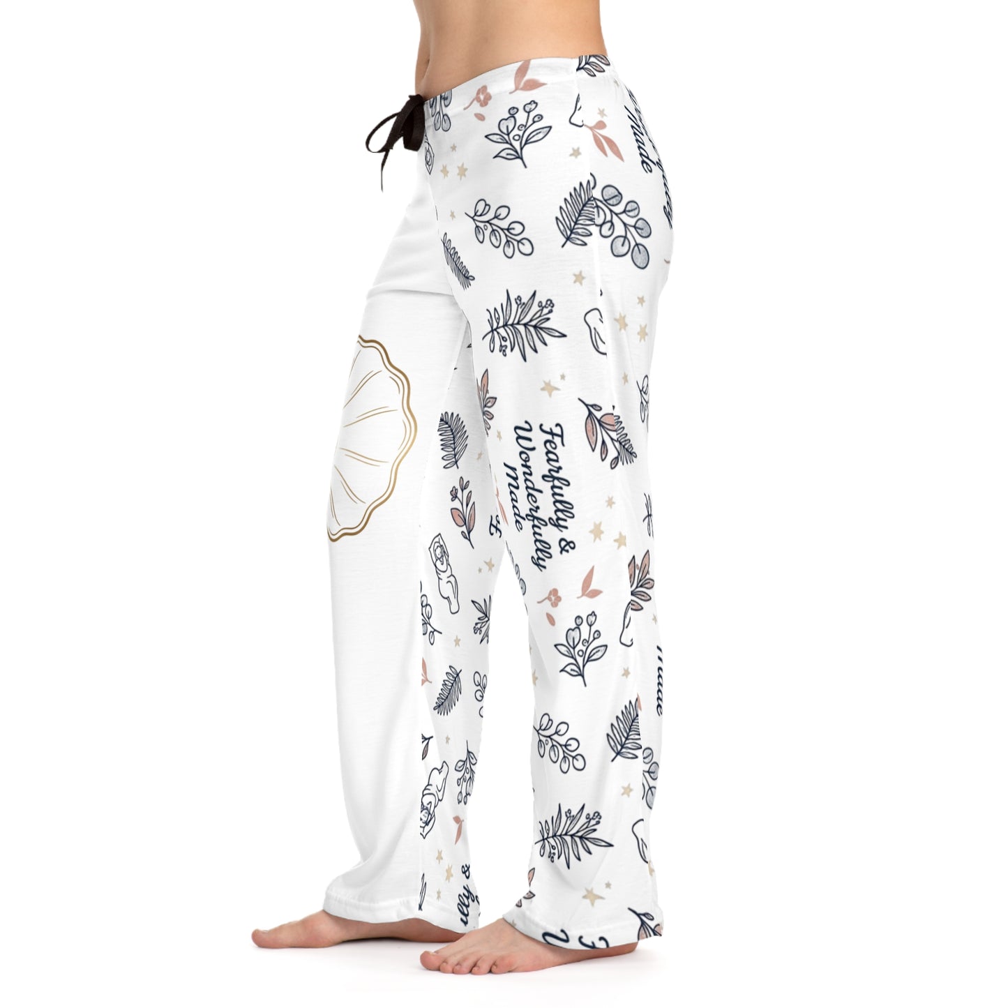 Seashell Floral Pattern Pajama Pants | Cozy Printed Lounge Bottoms