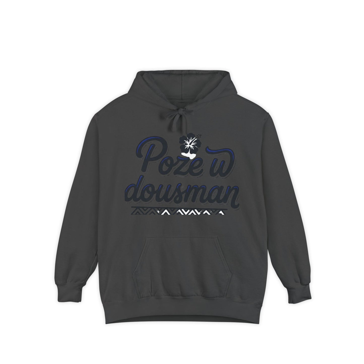 Haitian Phrase Hoodie — "Poze w dousman" with Map & "Sa pa konsène m" Graphic