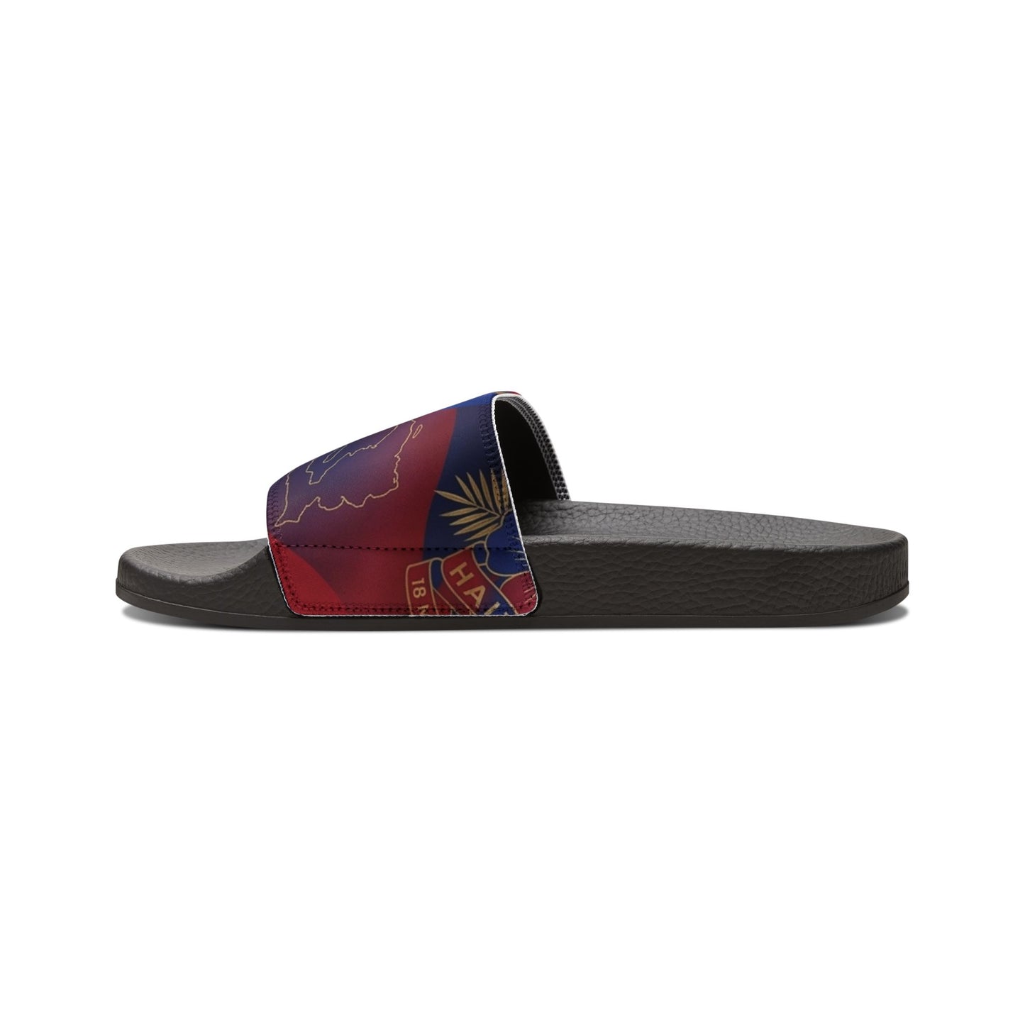 Haitian Flag Floral Tie-Dye Slide Sandals — Women's Removable-Strap Slides