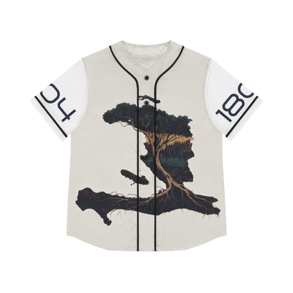 Women's Baseball Jersey — Rustic Tree Graphic "RASN MWEN" Streetwear