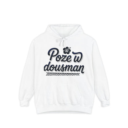 Haitian Phrase Hoodie — "Poze w dousman" with Map & "Sa pa konsène m" Graphic