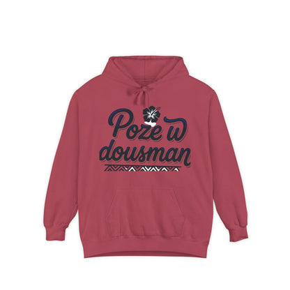 Haitian Phrase Hoodie — "Poze w dousman" with Map & "Sa pa konsène m" Graphic