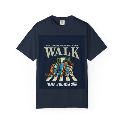 Healing Happens Walk Wags Unisex T-Shirt - Casual Graphic Tee for Animal Lovers