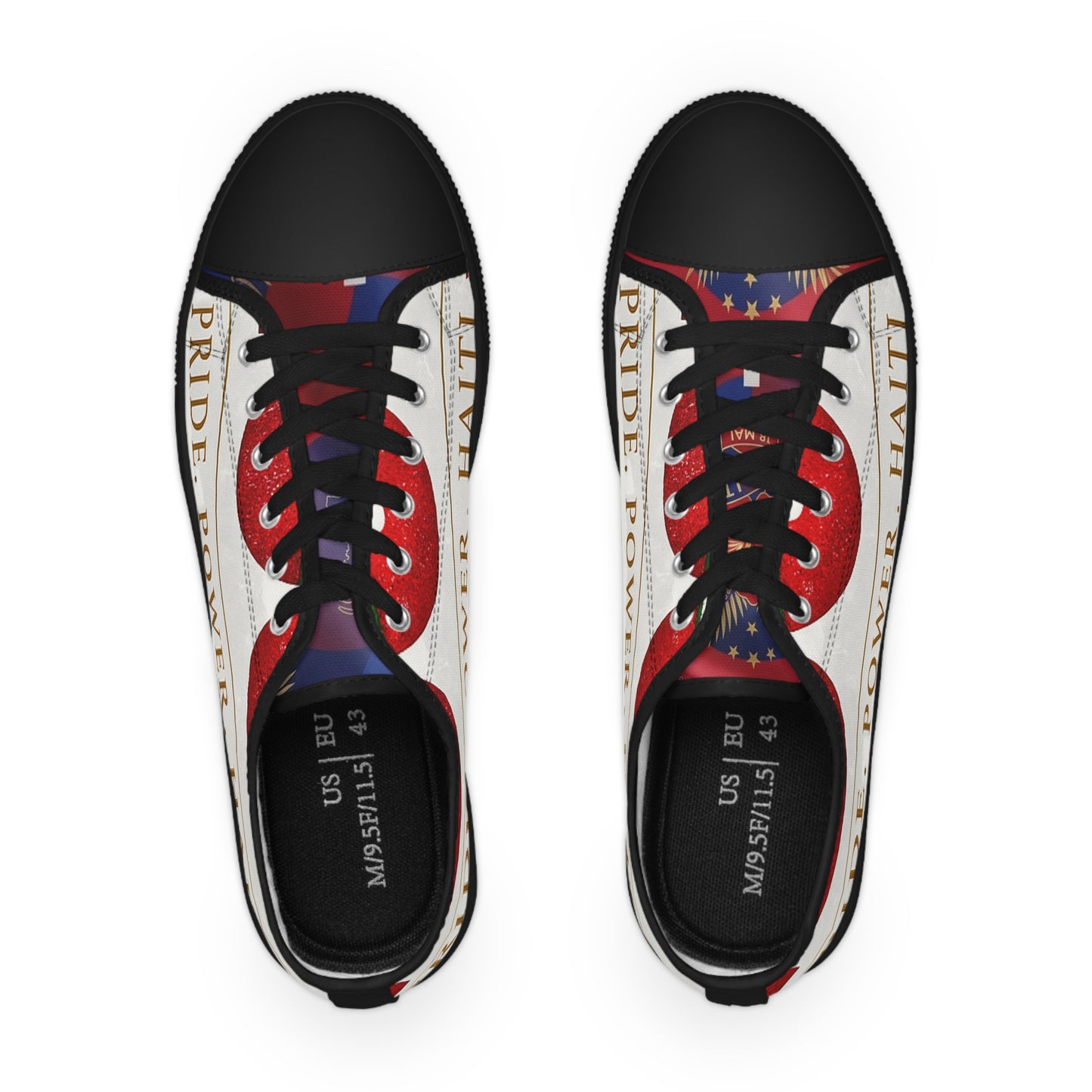 Haiti Pride Power Men's Low Top Sneakers