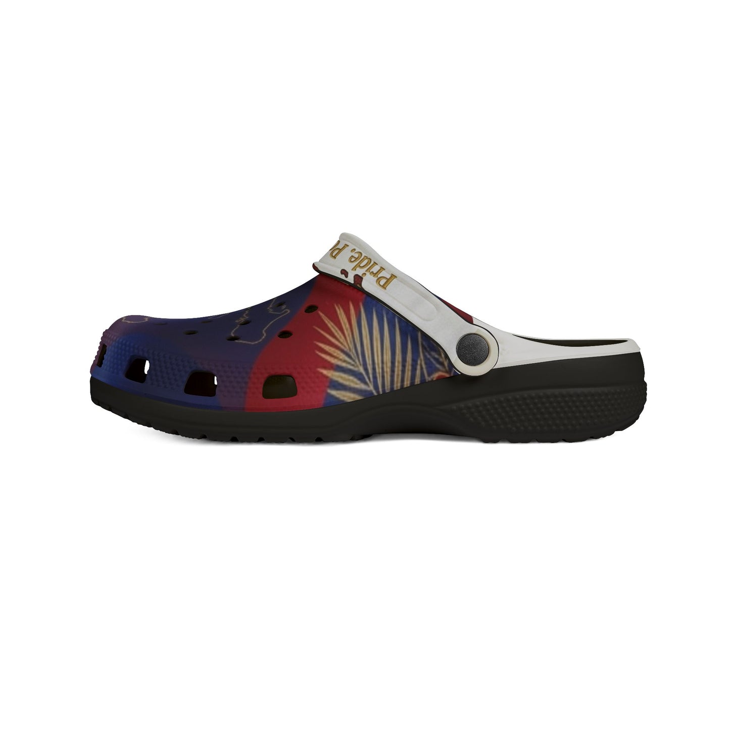 Haitian Flag EVA Foam Clogs — All-Over Print Crocs-Style Shoes
