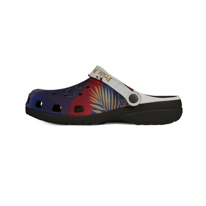 Haitian Flag EVA Foam Clogs — All-Over Print Crocs-Style Shoes