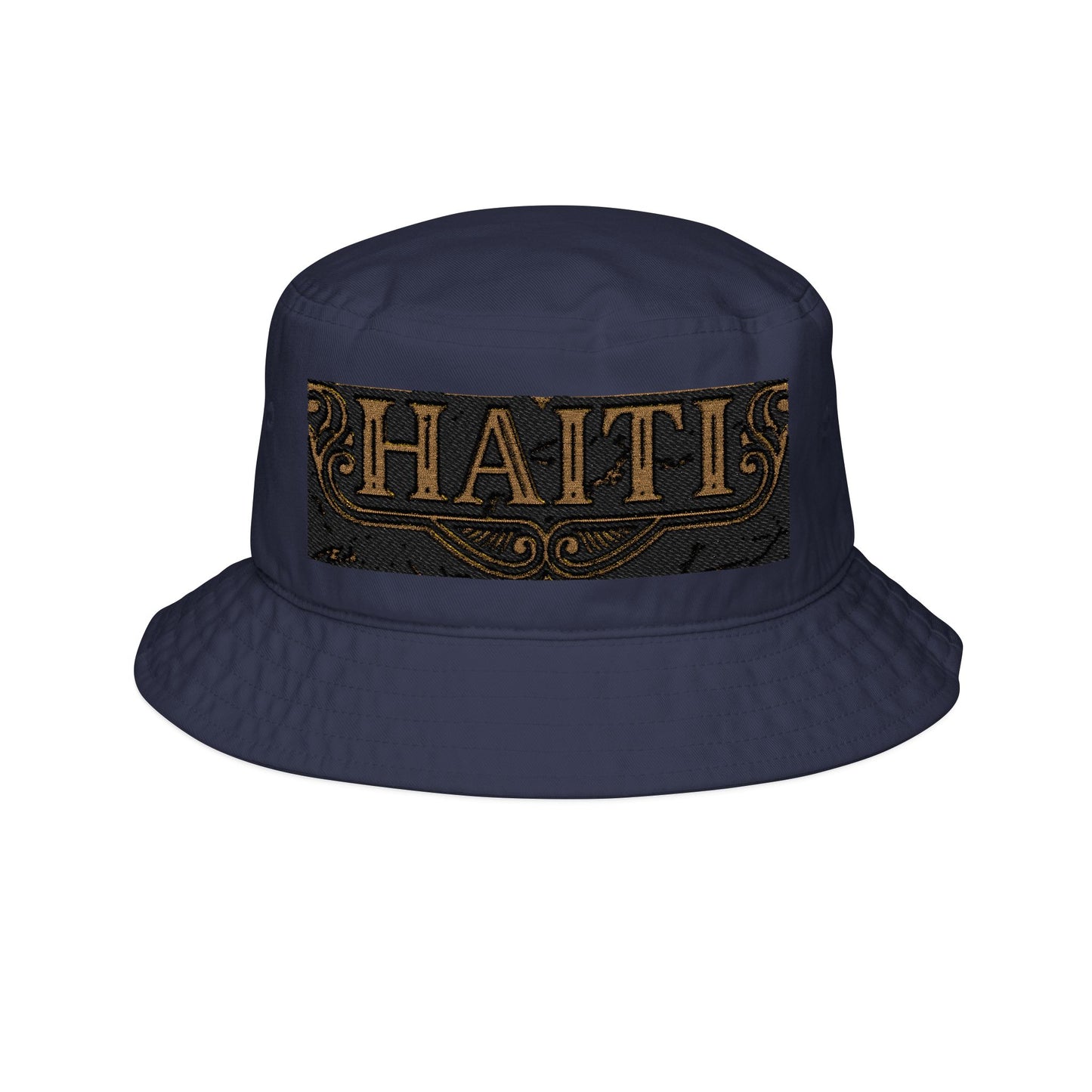 Haiti Embroidered Bucket Hat — Vintage Gold Script