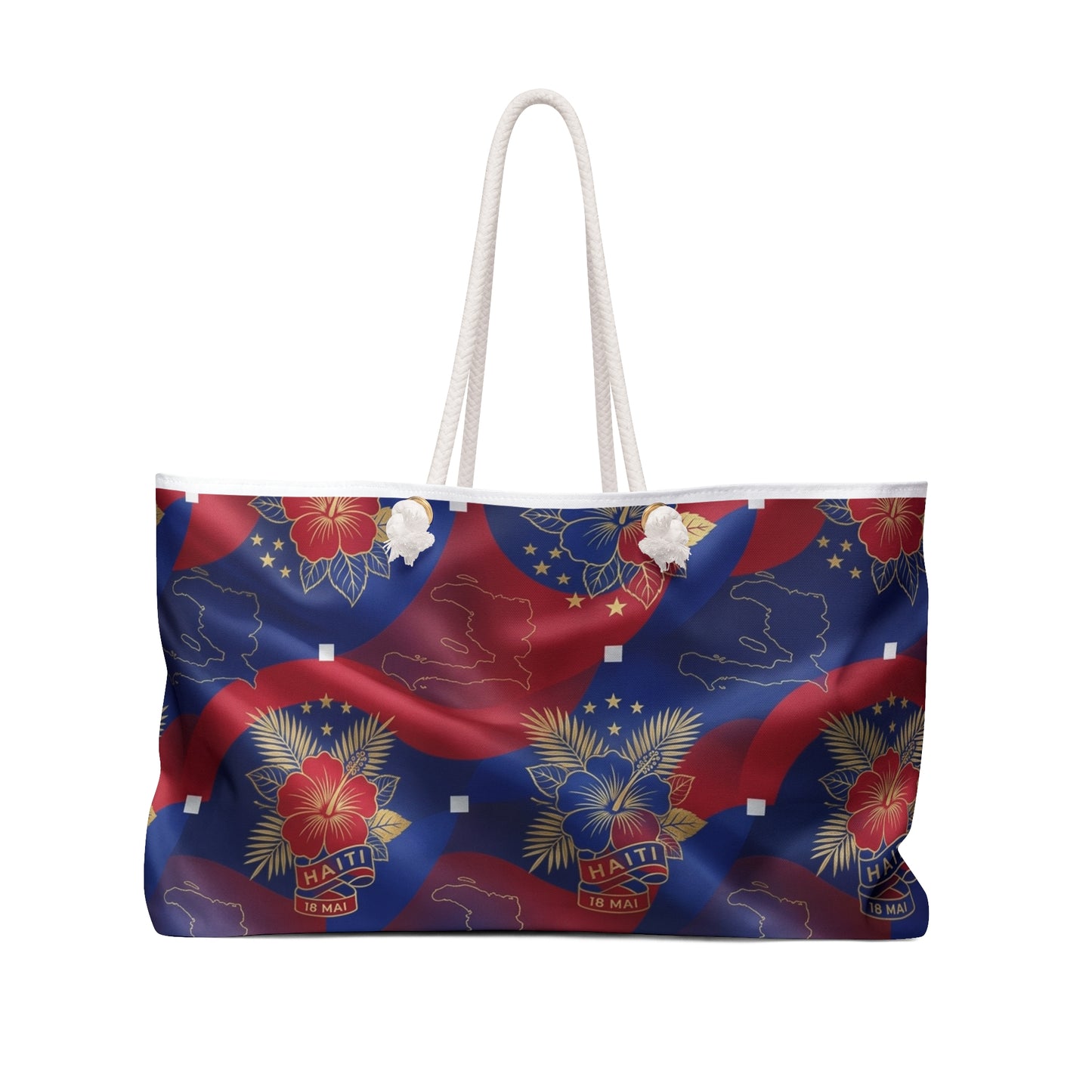 Haiti Patriotic Hibiscus Weekender Bag