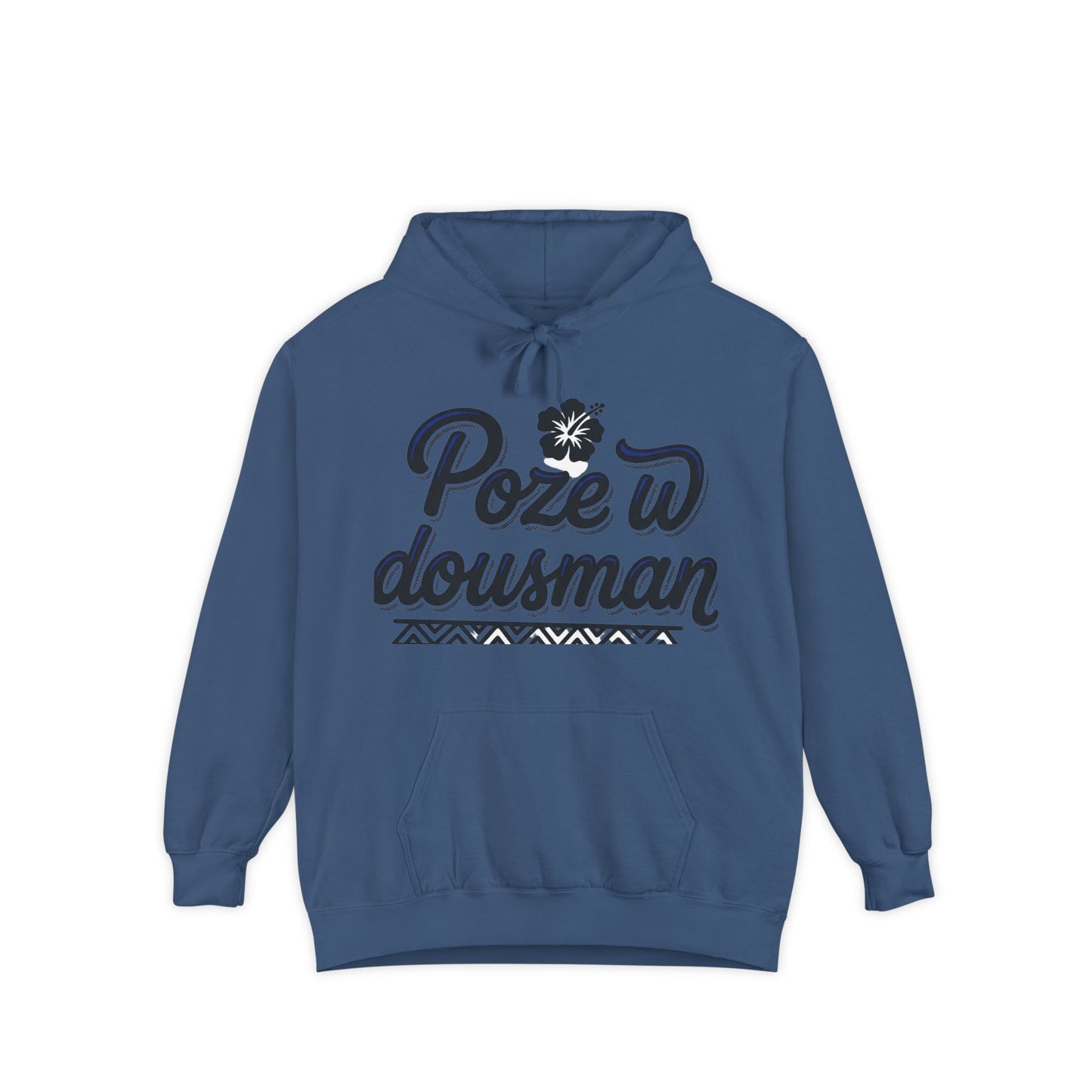 Haitian Phrase Hoodie — "Poze w dousman" with Map & "Sa pa konsène m" Graphic