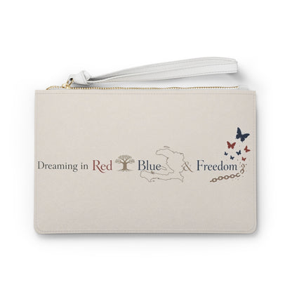 Haiti Map Clutch Bag — Dreaming in Red Blue Freedom Design