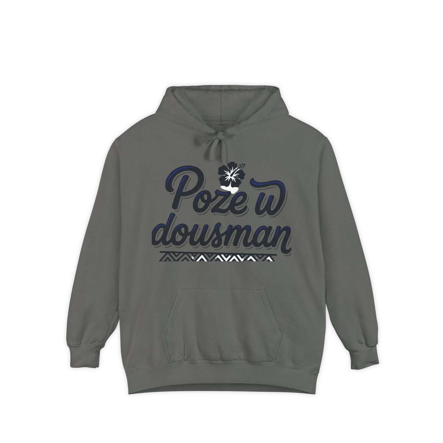Haitian Phrase Hoodie — "Poze w dousman" with Map & "Sa pa konsène m" Graphic