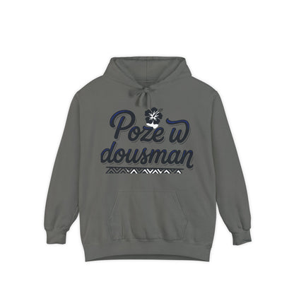 Haitian Phrase Hoodie — "Poze w dousman" with Map & "Sa pa konsène m" Graphic