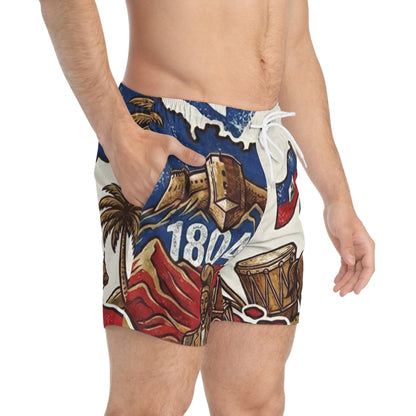 Haiti Flag 1804 Heritage All-Over Print Swim Trunks