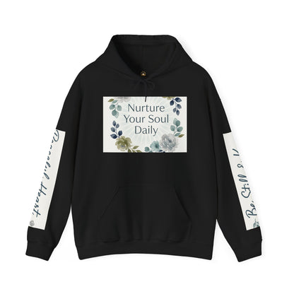 Nurture Your Soul Daily Hoodie – Floral Mindfulness Pullover