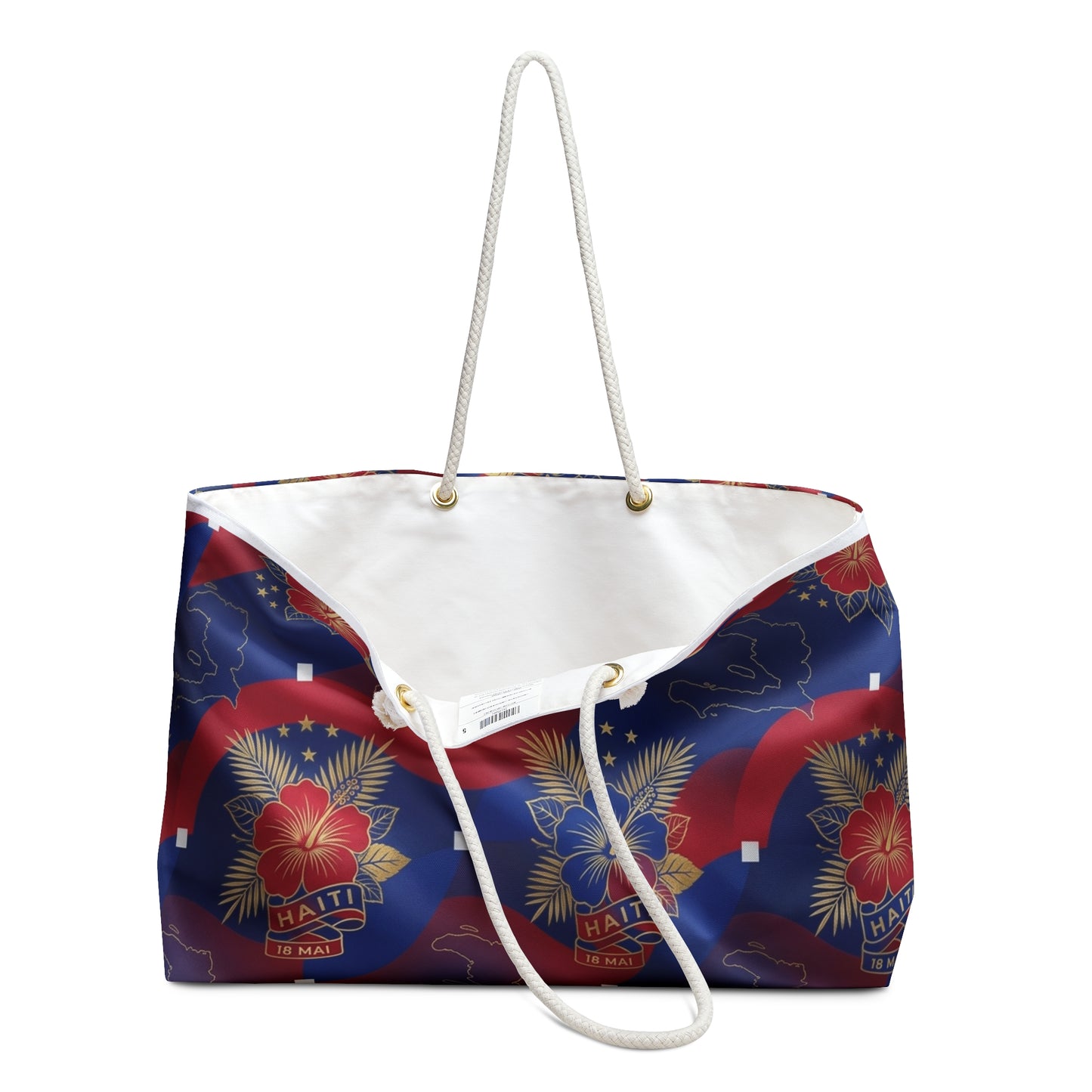 Haiti Patriotic Hibiscus Weekender Bag
