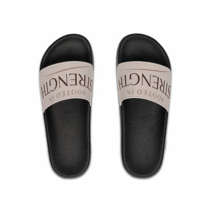 Strength Slide Sandals — "Rooted in Strength" Men's Pool Slides