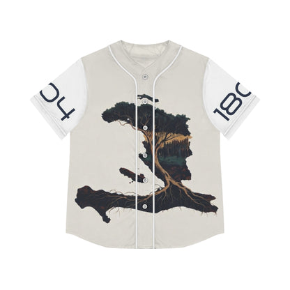Women's Baseball Jersey — Rustic Tree Graphic "RASN MWEN" Streetwear