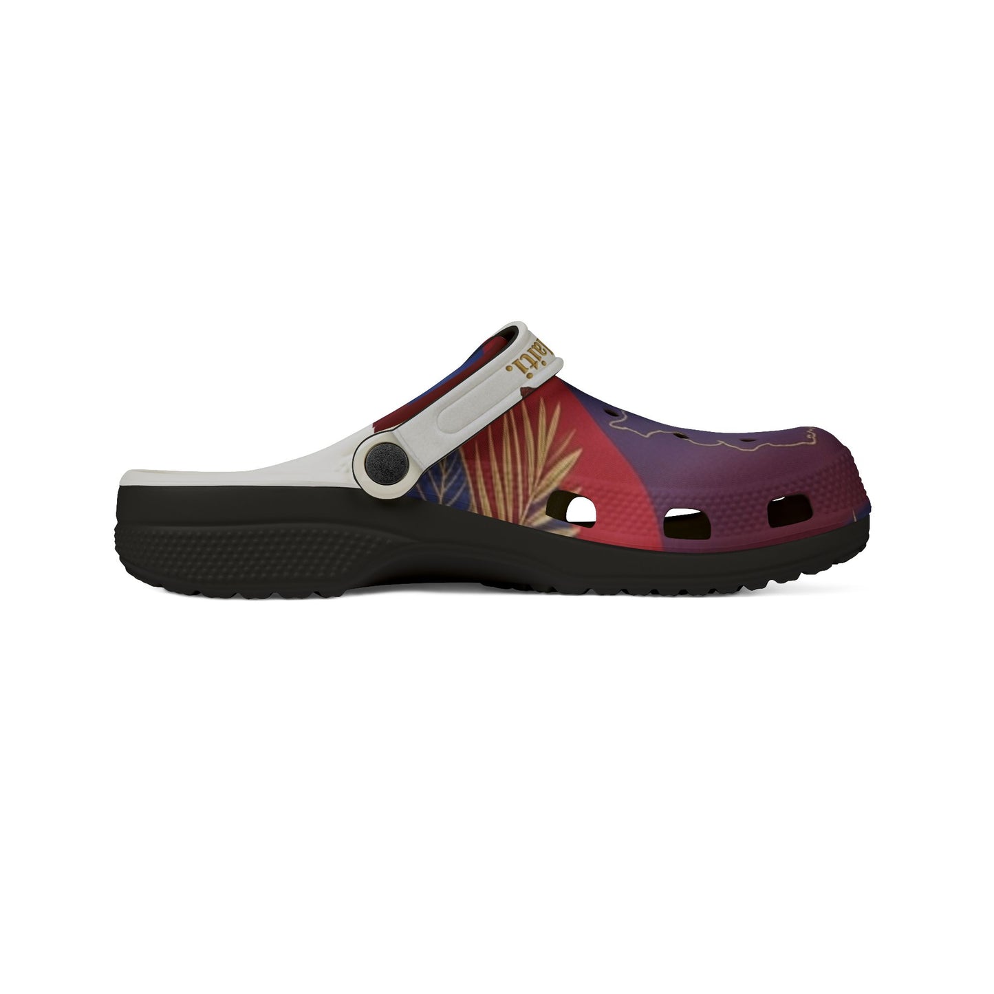 Haitian Flag EVA Foam Clogs — All-Over Print Crocs-Style Shoes