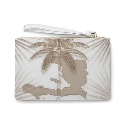 Haiti Map Clutch Bag — Dreaming in Red Blue Freedom Design