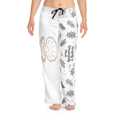 Seashell Floral Pattern Pajama Pants | Cozy Printed Lounge Bottoms
