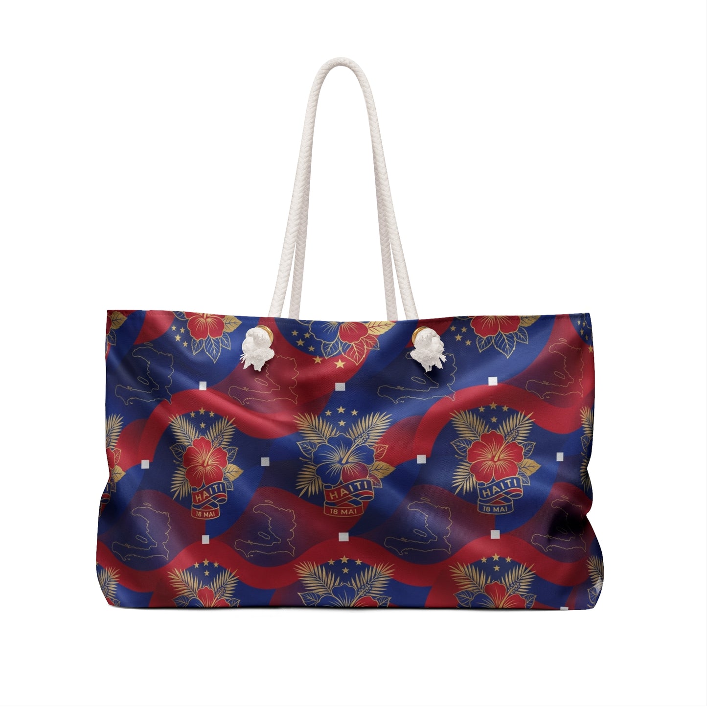 Haiti Patriotic Hibiscus Weekender Bag