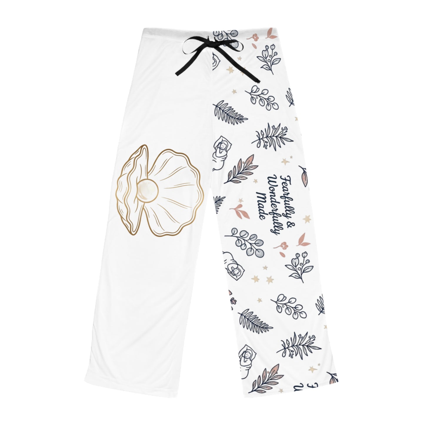 Seashell Floral Pattern Pajama Pants | Cozy Printed Lounge Bottoms