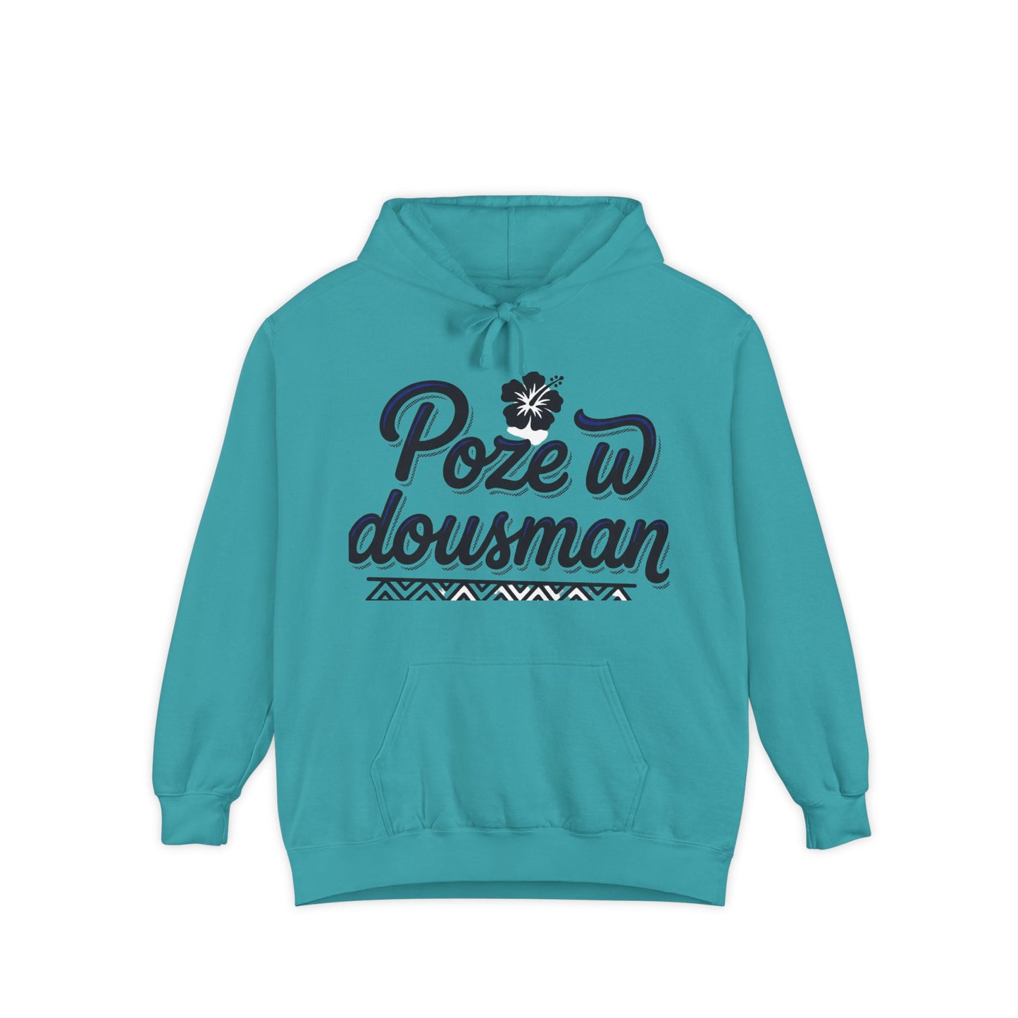 Haitian Phrase Hoodie — "Poze w dousman" with Map & "Sa pa konsène m" Graphic