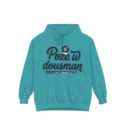 Haitian Phrase Hoodie — "Poze w dousman" with Map & "Sa pa konsène m" Graphic