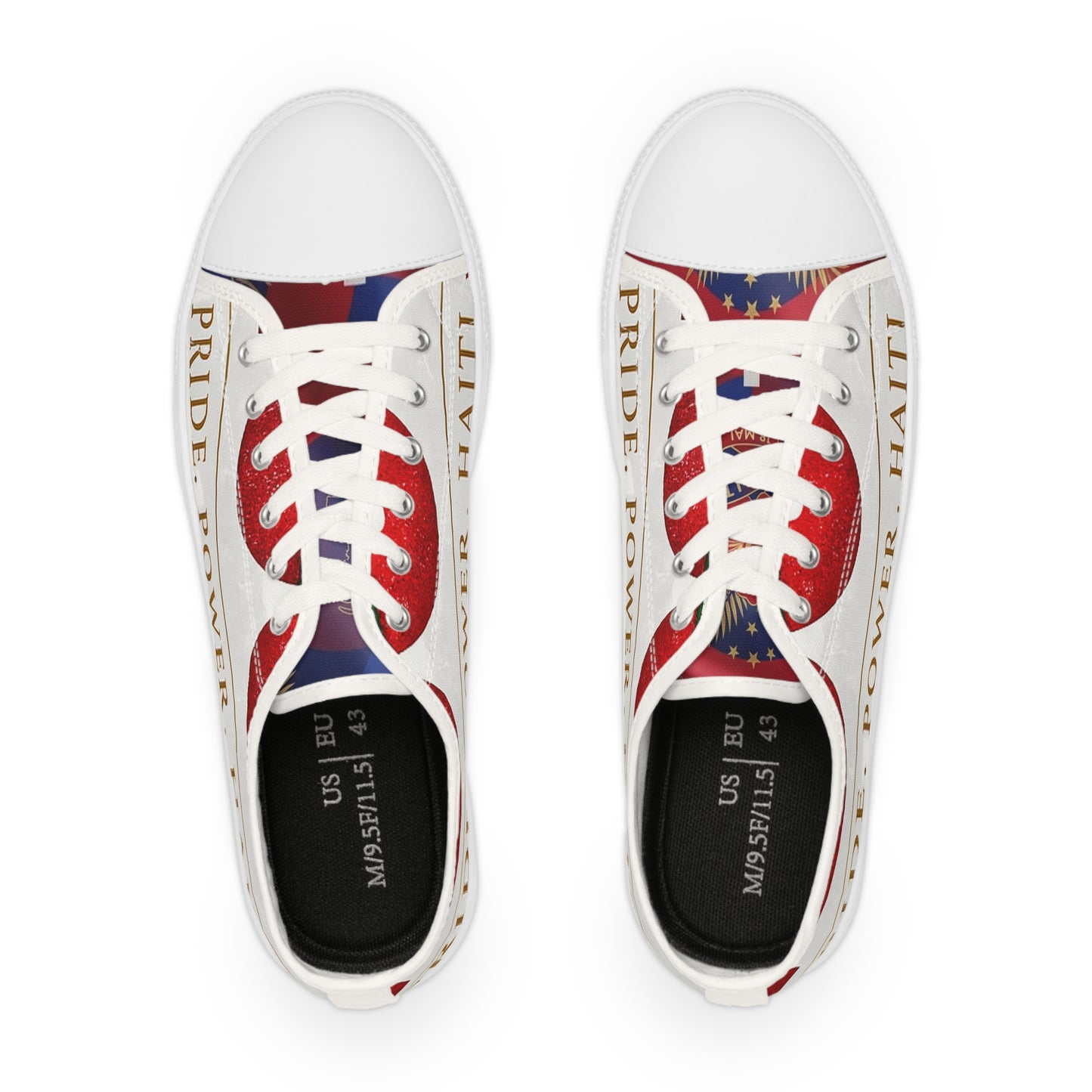 Haiti Pride Power Men's Low Top Sneakers