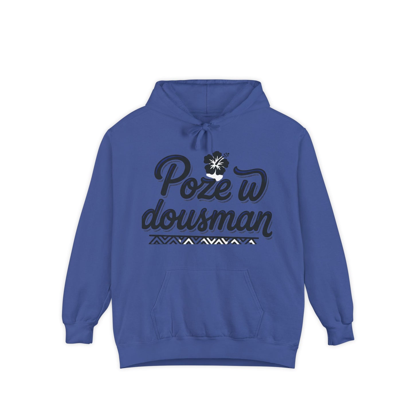 Haitian Phrase Hoodie — "Poze w dousman" with Map & "Sa pa konsène m" Graphic