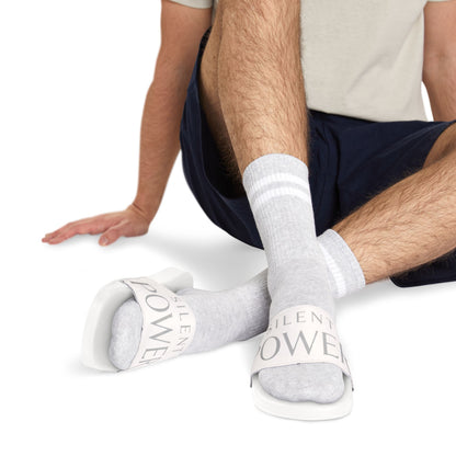 Men's Removable‑Strap Slide Sandals — Customizable Comfort Slides with Bold Text Strap