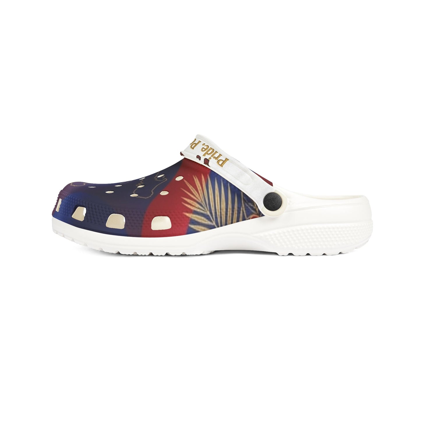 Haitian Flag EVA Foam Clogs — All-Over Print Crocs-Style Shoes