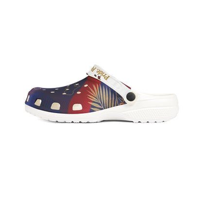 Haitian Flag EVA Foam Clogs — All-Over Print Crocs-Style Shoes