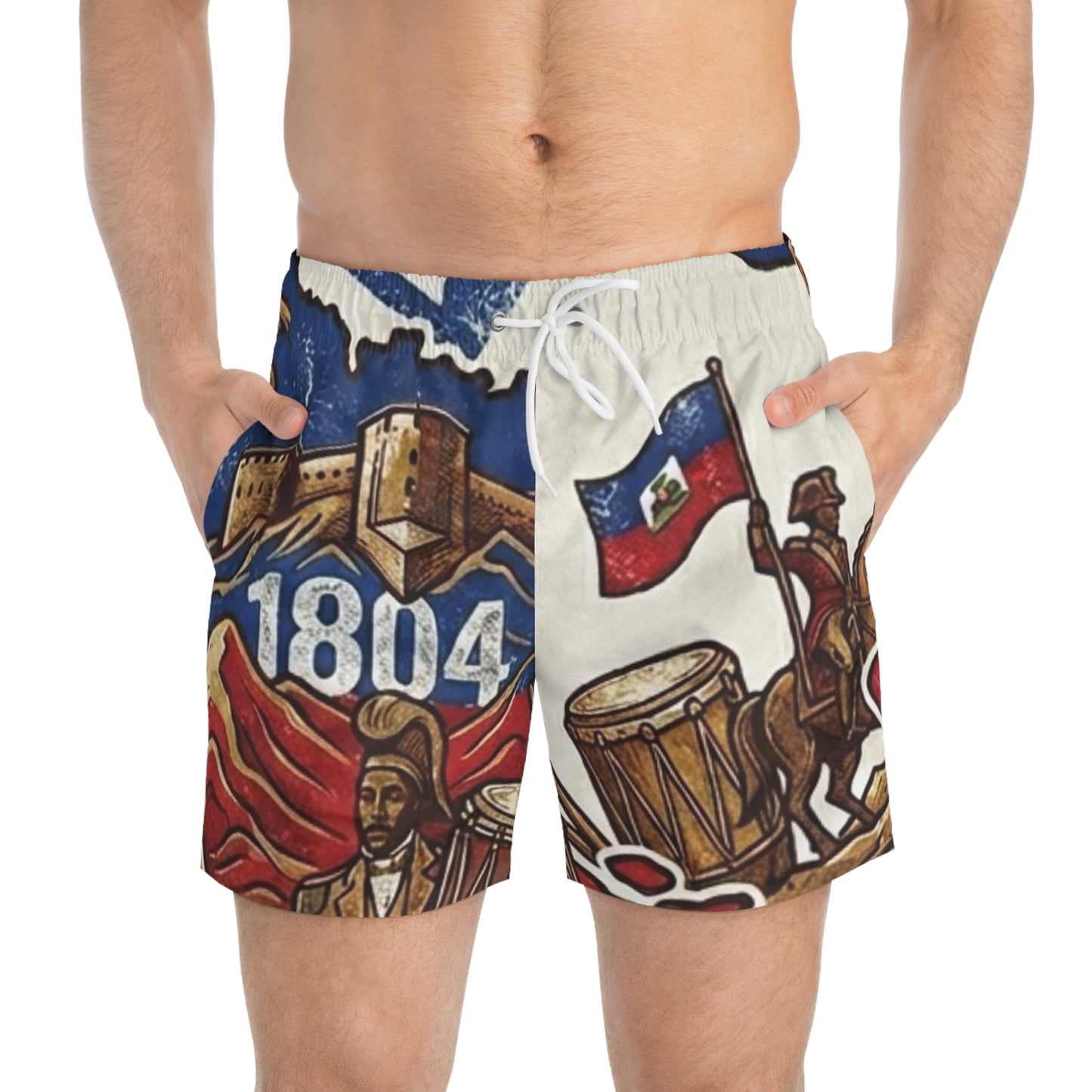 Haiti Flag 1804 Heritage All-Over Print Swim Trunks