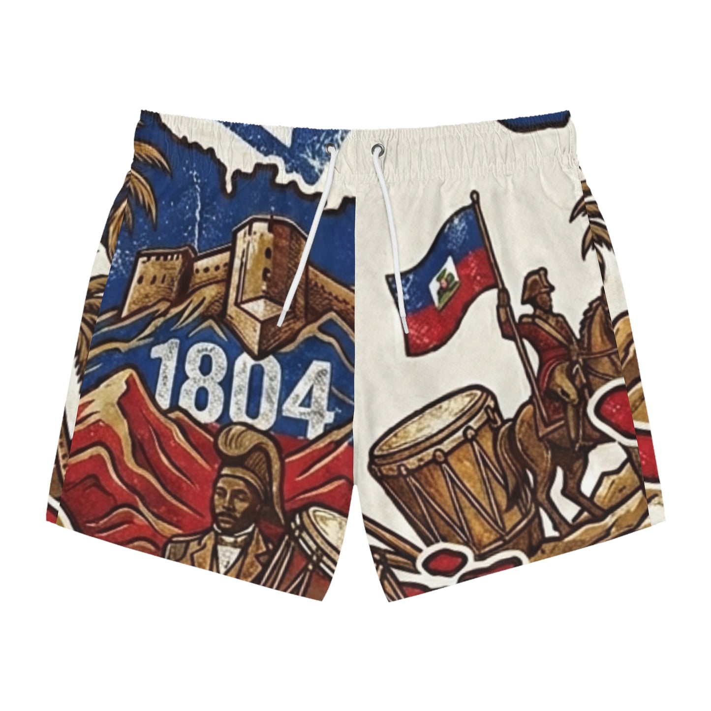 Haiti Flag 1804 Heritage All-Over Print Swim Trunks