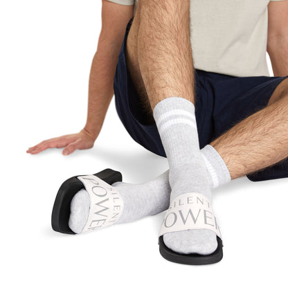Men's Removable‑Strap Slide Sandals — Customizable Comfort Slides with Bold Text Strap