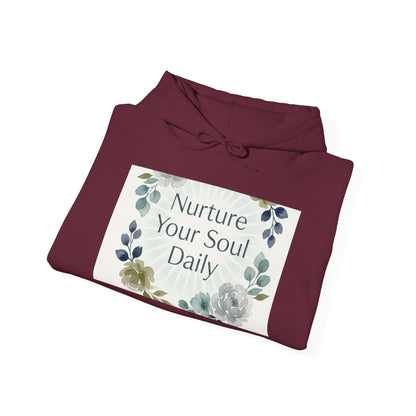 Nurture Your Soul Daily Hoodie – Floral Mindfulness Pullover
