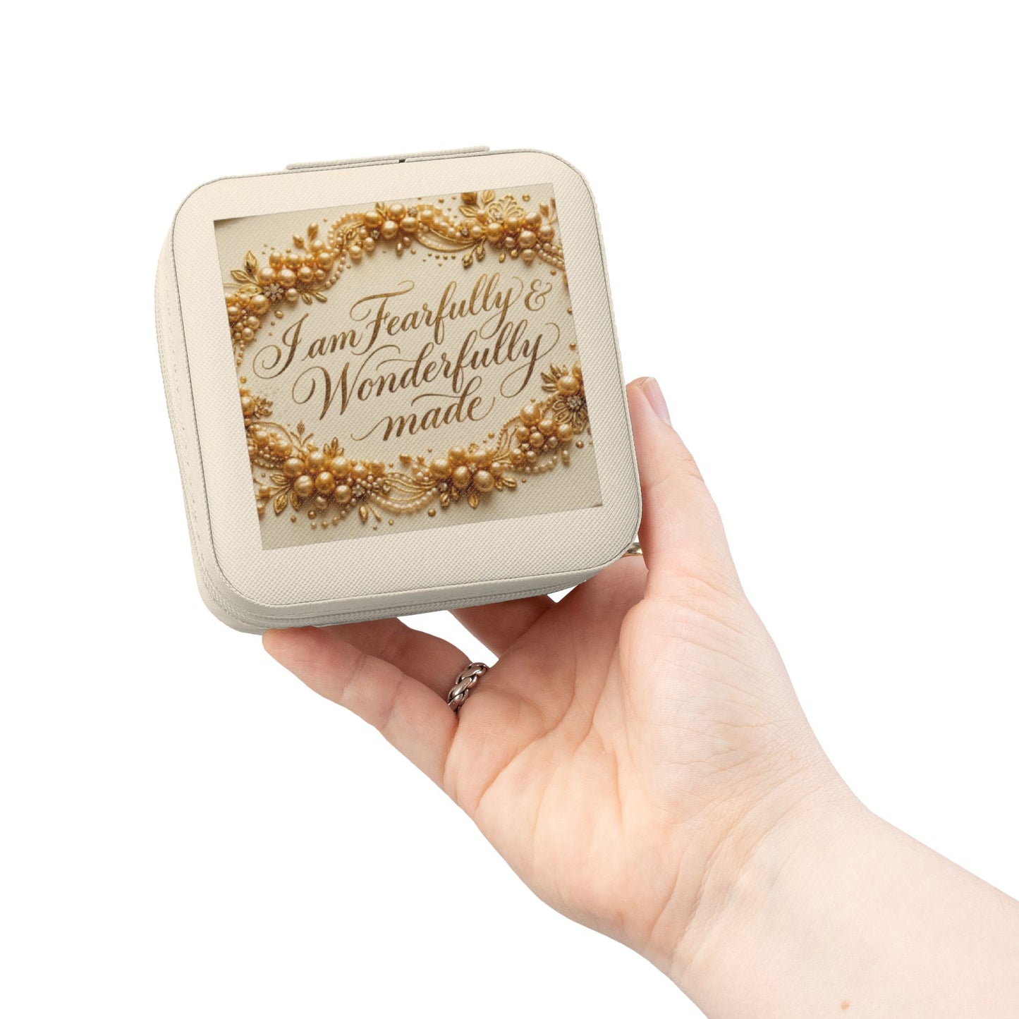 Travel Jewelry Case – “I Am Fearfully & Wonderfully Made” Compact Organizer