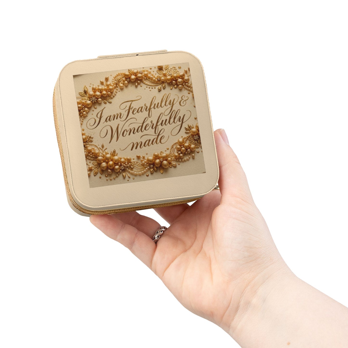 Travel Jewelry Case – “I Am Fearfully & Wonderfully Made” Compact Organizer